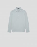 Polo manga larga piqu&eacute; gris