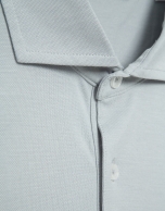 Grey long-sleeved piqu&eacute; shirt