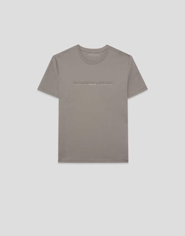 Short-sleeved mink T-shirt with chest logo