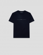 Camiseta manga corta marino con logo pecho