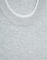 Grey melange knitted short-sleeved T-shirt