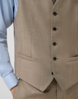 Dark mink wool faux plain waistcoat