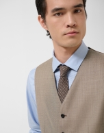 Dark mink wool faux plain waistcoat