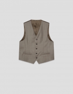 Dark mink wool faux plain waistcoat