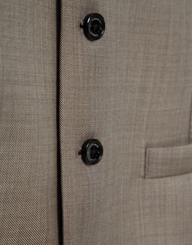 Dark mink wool faux plain waistcoat