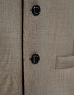 Dark mink wool faux plain waistcoat