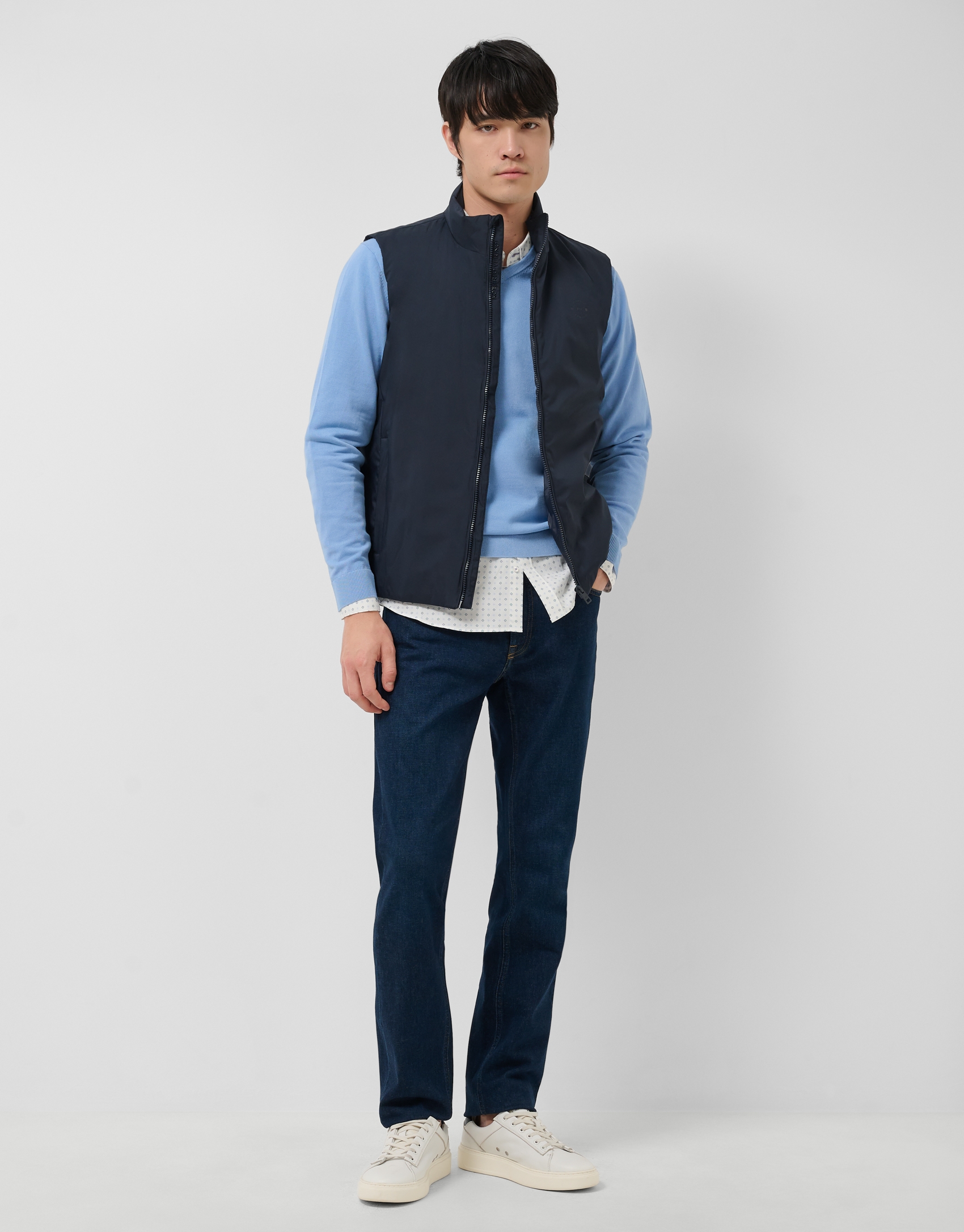 Navy blue padded gilet