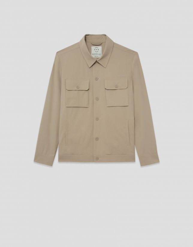 Sobrecamisa separate t&eacute;cnica color beige