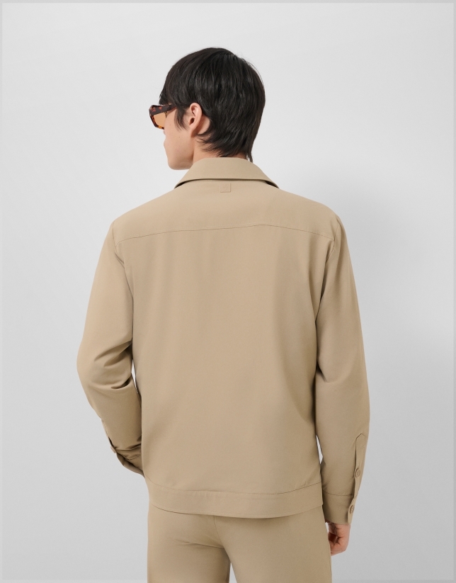 Beige technical separate overshirt