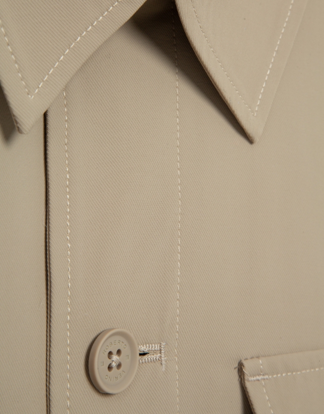 Sobrecamisa separate t&eacute;cnica color beige