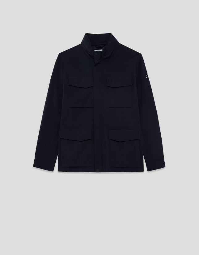 Navy blue technical parka