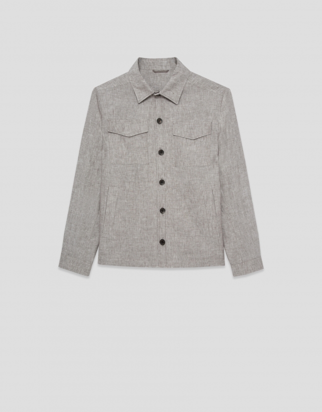 Sobrecamisa lino gris