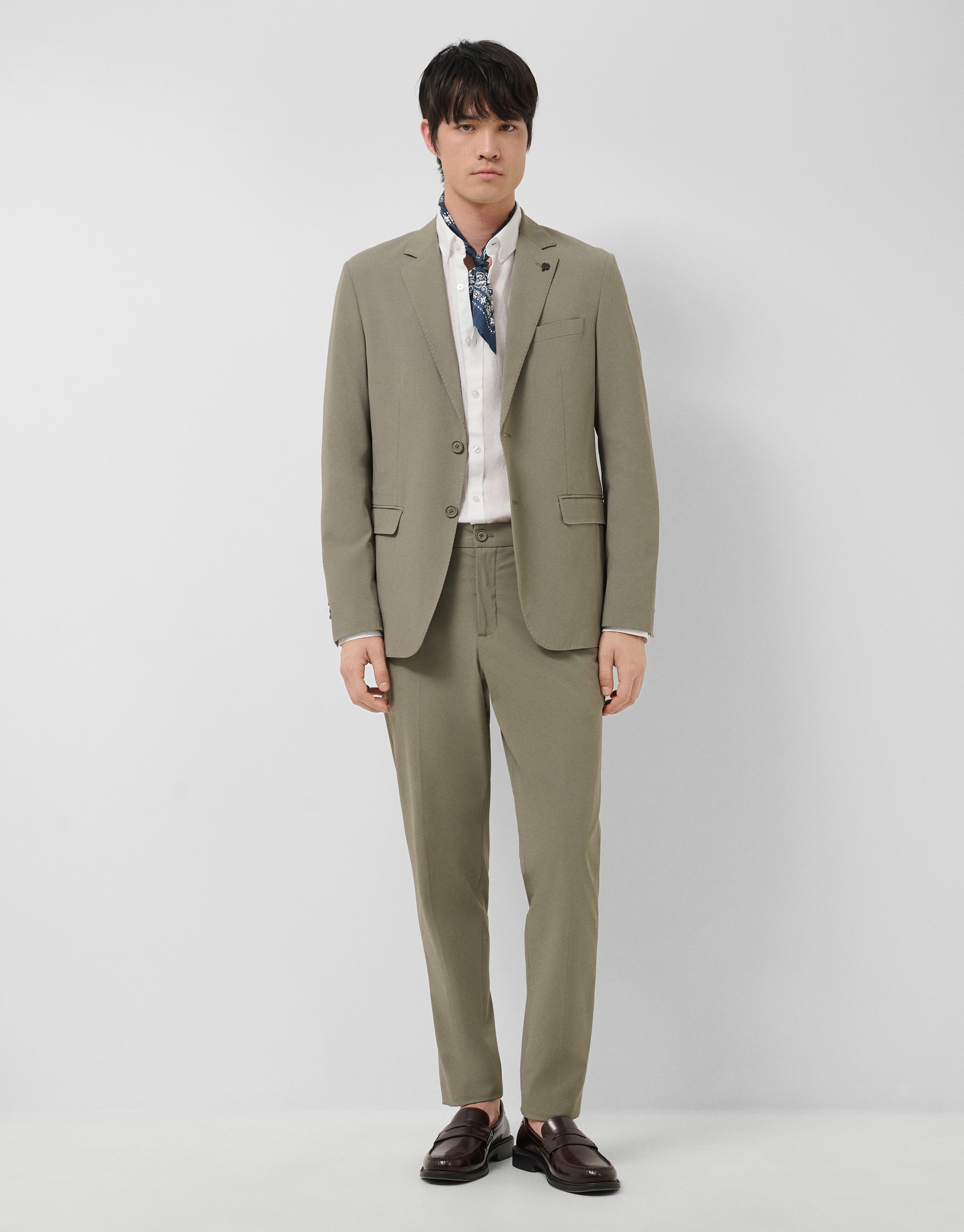Khaki technical fabric blazer