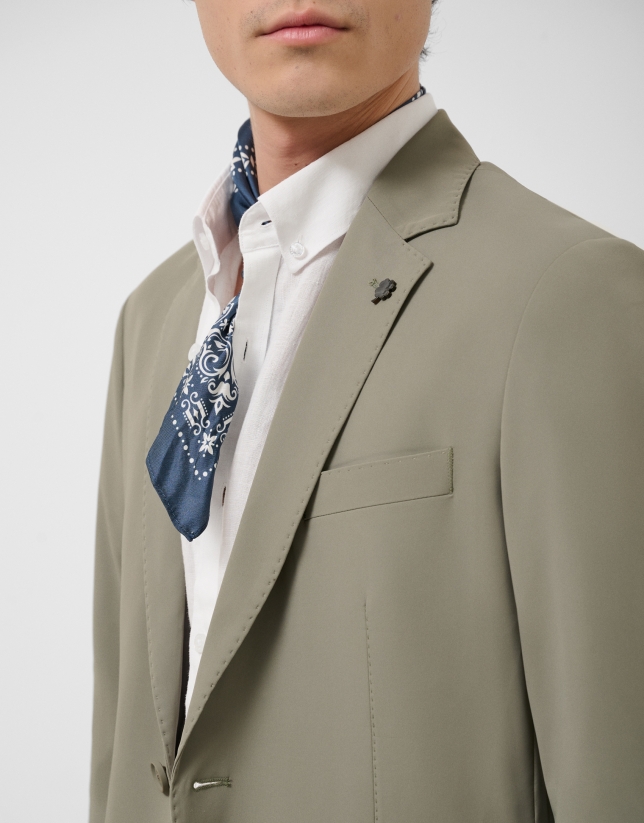 Americana tejido t&eacute;cnico caqui