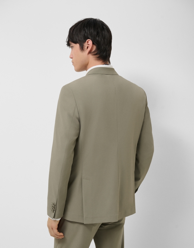 Khaki technical fabric blazer