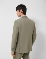 Khaki technical fabric blazer