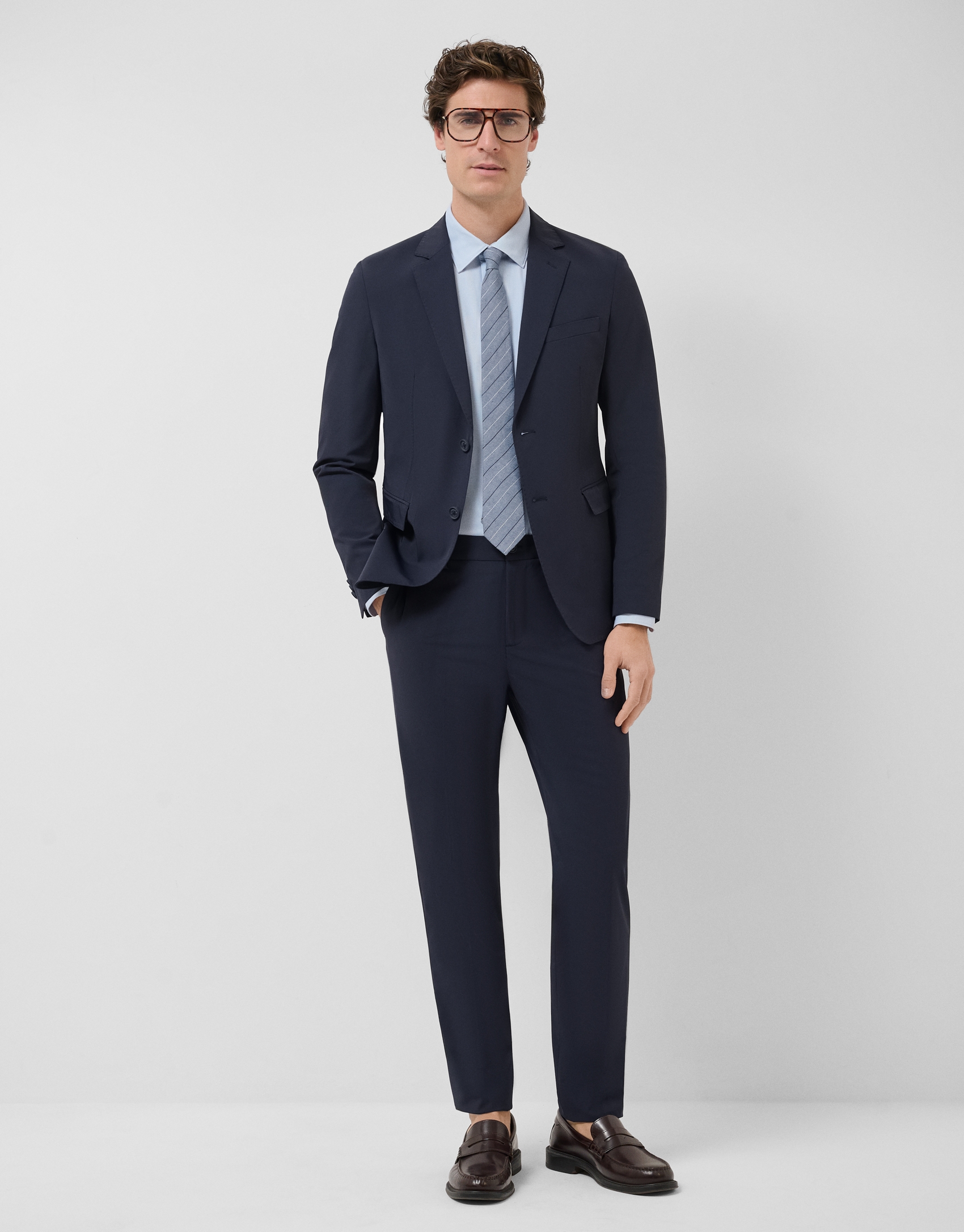 Americana tejido t&eacute;cnico marino