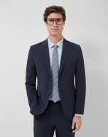 Navy blue technical fabric blazer