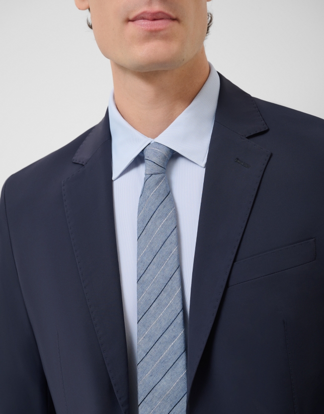 Navy blue technical fabric blazer