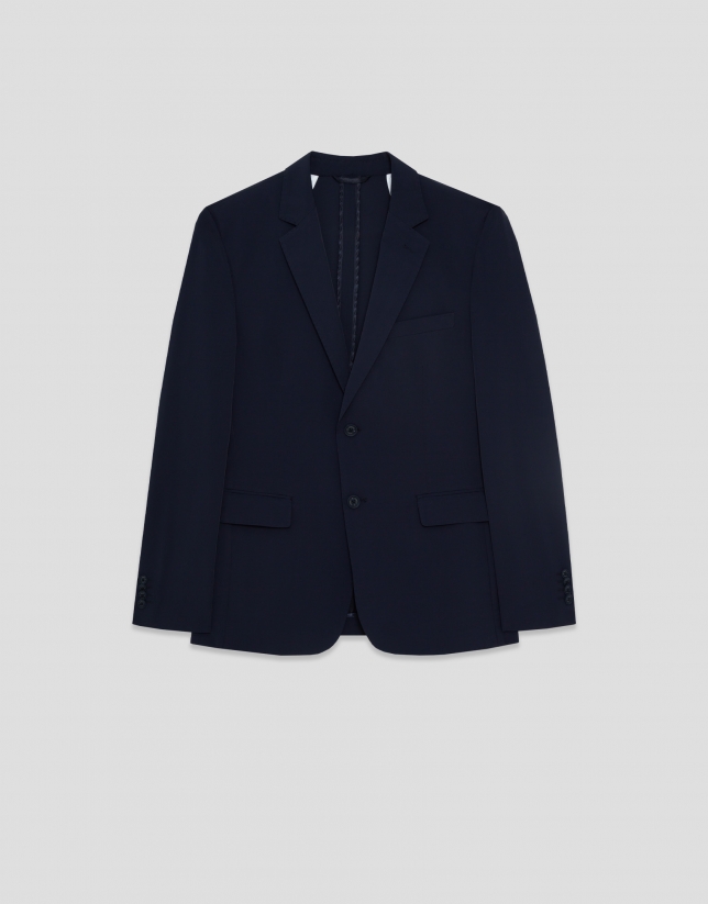 Navy blue technical fabric blazer