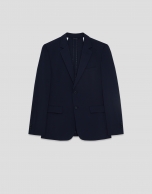 Navy blue technical fabric blazer