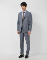 Separate comfort faux smooth navy blue jacket