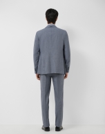 Separate comfort faux smooth navy blue jacket