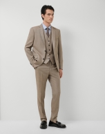 Traje half canvas slim fit falso liso vis&oacute;n oscuro