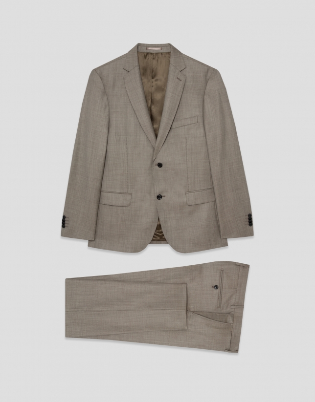 Traje half canvas slim fit falso liso vis&oacute;n oscuro