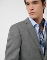 Traje half canvas slim fit falso liso gris oscuro