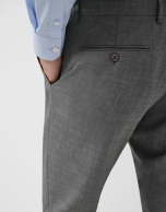 Traje half canvas slim fit falso liso gris oscuro