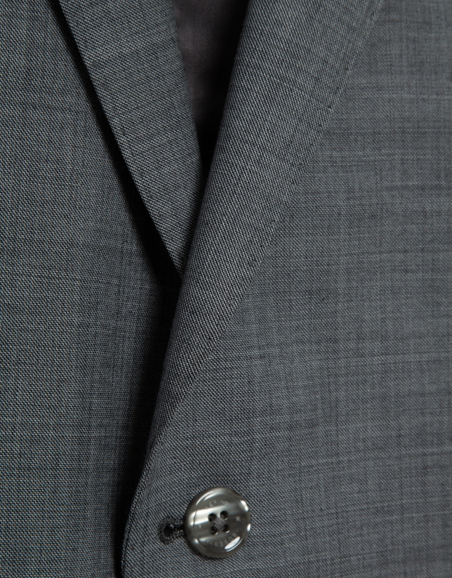 Traje half canvas slim fit falso liso gris oscuro