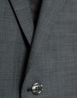 Half canvas slim fit faux plain dark grey suit