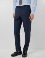 Traje half canvas lana cuadros tonos azules