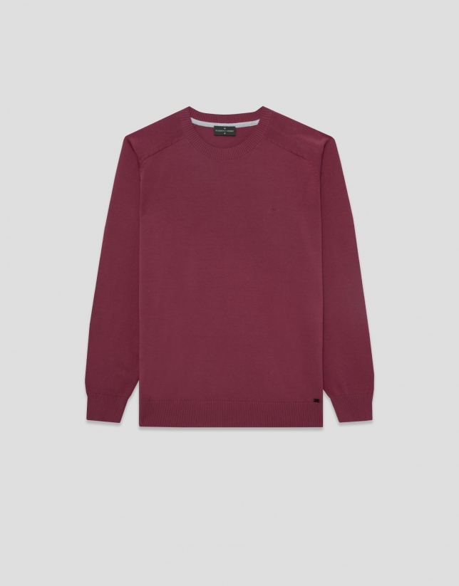 Jersey algod&oacute;n liso high twist ciruela