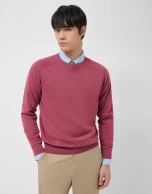 Plain high twist plum cotton jumper