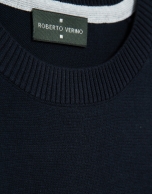 Jersey algod&oacute;n liso high twist marino