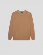 Jersey algod&oacute;n liso high twist tostado