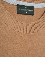 Plain high twist tan cotton jumper