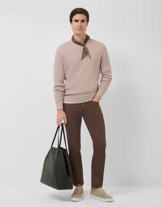 Mink cotton/linen structured jumper