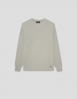 High twist sand-coloured structured jumper