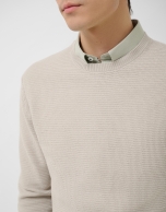 High twist sand-coloured structured jumper