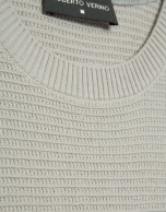 High twist sand-coloured structured jumper