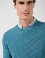 Teal high twist knit jumper