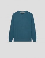 Teal high twist knit jumper