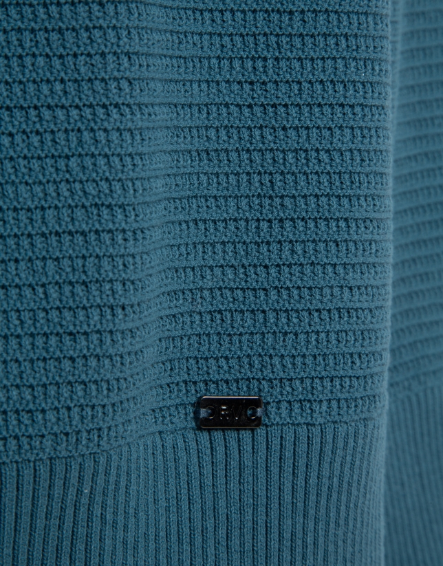 Jersey high twist estructura azul verdoso