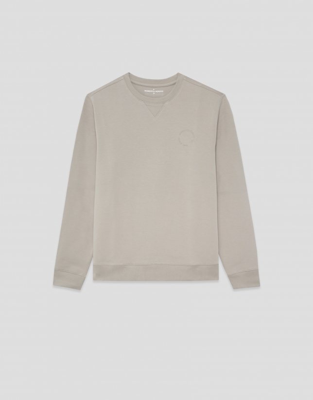 Mink sweatshirt with matching logo on chest