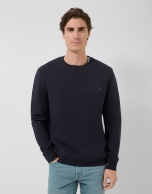 Sudadera marino logo a tono en pecho