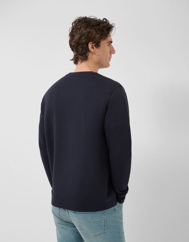 Sudadera marino logo a tono en pecho