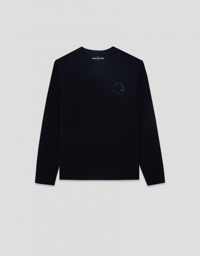 Sudadera marino logo a tono en pecho